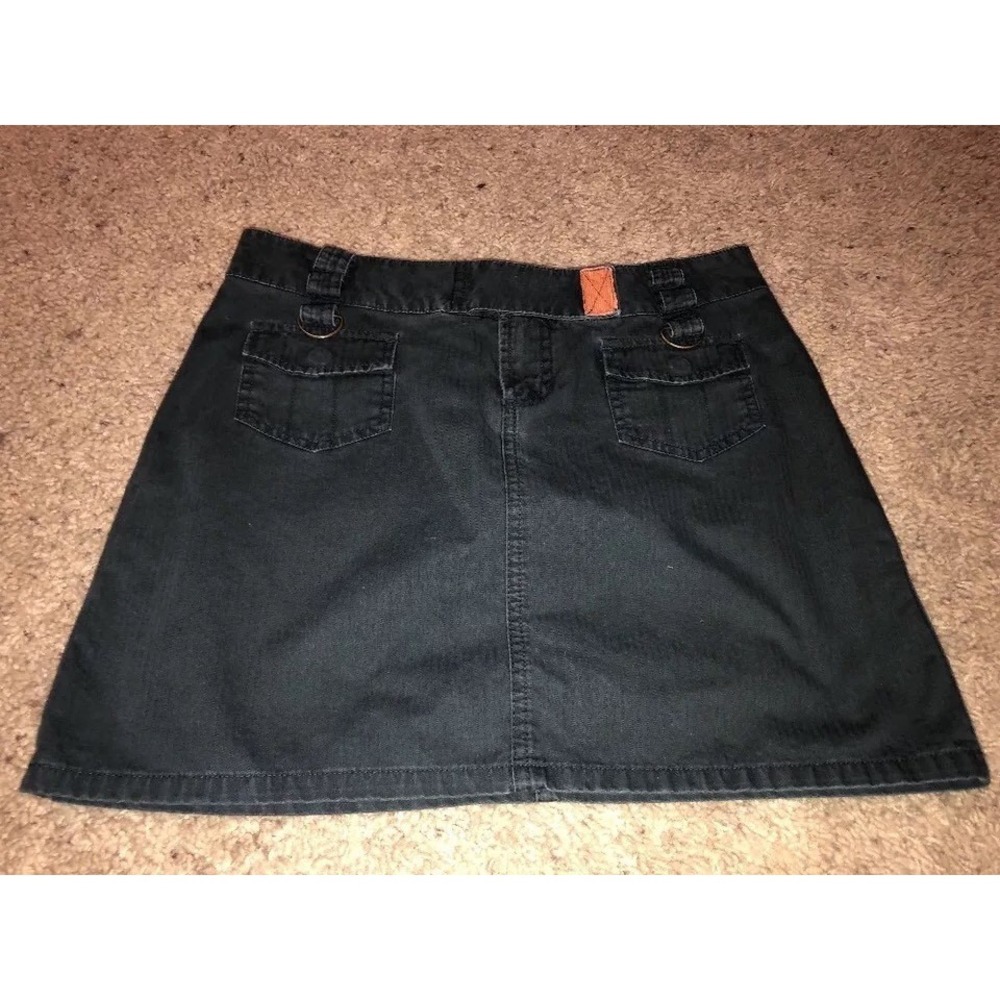 FREE PEOPLE Faded Black Mini Skirt Size‎ 3 / 4 Womens Juniors Pockets
